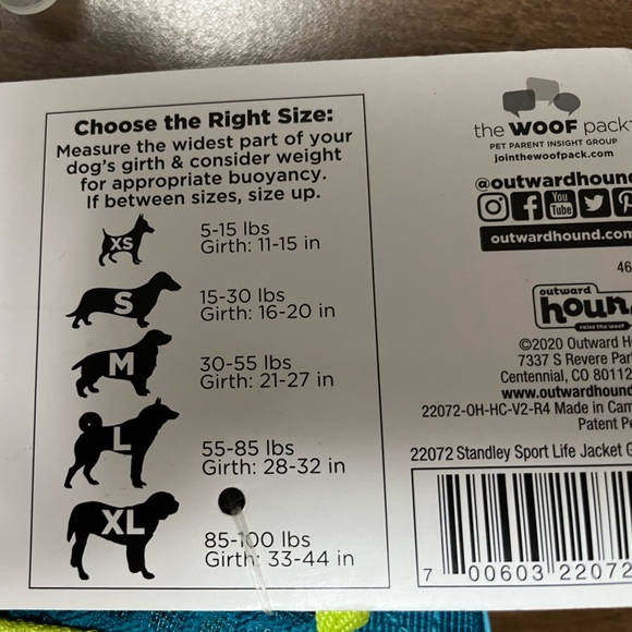 Outward hound standly dog life jacket xs - Picture 3 of 4